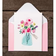 Floral in a bottle Blank Note Card with Envelope