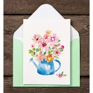 Floral in a Blank Note Card with Envelope