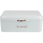 Home Basics Grove Bread Box, Heavy Duty Metal Design & Rose Gold Metal Handle