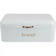 Home Basics Grove Bread Box, Heavy Duty Metal Design & Rose Gold Metal Handle