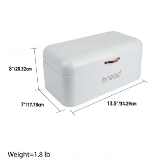 Home Basics Grove Bread Box, Heavy Duty Metal Design & Rose Gold Metal Handle
