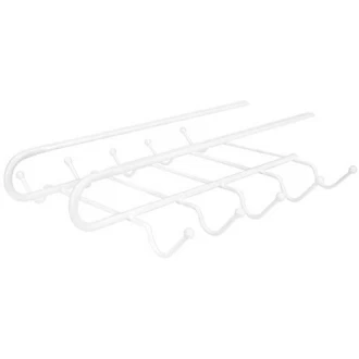 Home Basics Under The Shelf Vinyl Coated Steel 6 Hook Mug Rack, Silver