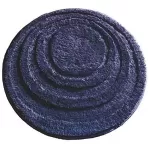 InterDesign Microfiber Round Bathroom Shower Accent Rug, 24" Inches - Navy Blue