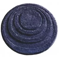 InterDesign Microfiber Round Bathroom Shower Accent Rug, 24" Inches - Navy Blue