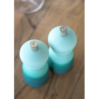 Master Class Pepper Mill or Salt Grinder with Interchangeable Cap, Plastic, Green Ombré, 12 cm