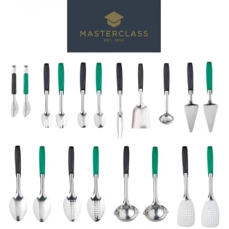 Master Class Stainless Steel Colour-Coded Serving Spoon - Green