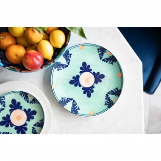 Maxwell & Williams Majolica Teal Porcelain Dinner Plate,  26.5cm