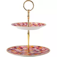 Maxwell & Williams Teas & C’s Kasbah Cake Stand in Gift Box, Porcelain, Rose, 2 Tiers
