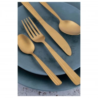 Mikasa Gold-Coloured Cutlery Set in Gift Box, Stainless Steel, 16 Pieces