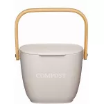 Natural Elements Kitchen Compost Bin, Bamboo Fibre, Putty Grey, 3 Litre