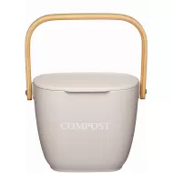 Natural Elements Kitchen Compost Bin, Bamboo Fibre, Putty Grey, 3 Litre