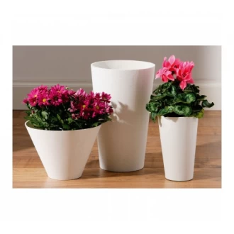 Premier White Polyresin Large Tapered Vase, 39cm Height