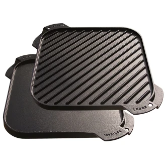 Lodge Cast Iron Single-Burner Reversible Grill/Griddle, 10.5-inch Lodge Cast Iron Single-Burner Reversible Grill/Griddle, 10.5-inch