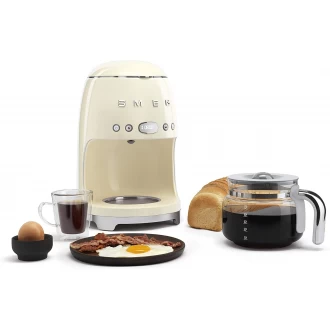 SMEG  50'S Retro Style Drip Filter Coffee Machine, 10 Cup Capacity 1.4 L Tank, Cream
