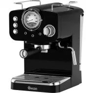 Swan Pump Espresso Coffee Machine, 15 Bars of Pressure, Retro Black