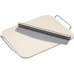 World of Flavours Italian Large Rectangular Ceramic Pizza Stone & Cutter