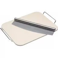 World of Flavours Italian Large Rectangular Ceramic Pizza Stone & Cutter