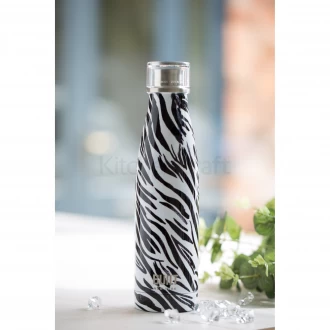 BUILT Leakproof Insulated Water Bottle/Thermal Flask, Stainless Steel, 500ml, Zebra