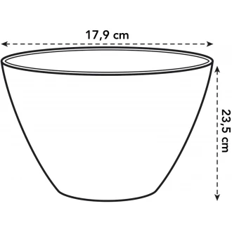 Elho Brussels Diamond Oval High Indoor Flowerpot - Metallic Black - 23.5 cm Height
