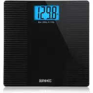 Duronic Body Scale  | Black Non-Slip Design | Step-On Activation Bathroom Scales | Precision Sensors | XL Digital Display | 200kg Capacity