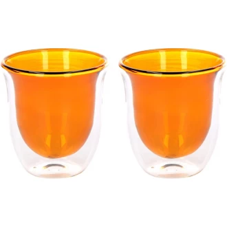 La Cafetière Core Double Wall Coffee Glasses, Amber - Gift Boxed Set of 2