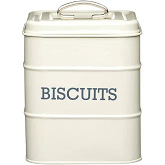 Living Nostalgia Airtight Metal Biscuit Tin - Antique Cream