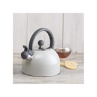 Living Nostalgia French Grey Traditional Whistling Kettle, 1.4 Litre