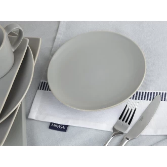 Mikasa Gourmet Elegance Ceramic Round Side Plate, Grey - 20 cm (7¾")