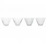 Mikasa Cheers Martini Cocktail Glasses, Set of 4, Silver Crystal