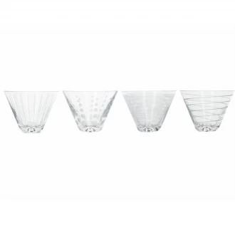 Mikasa Cheers Martini Cocktail Glasses, Set of 4, Silver Crystal