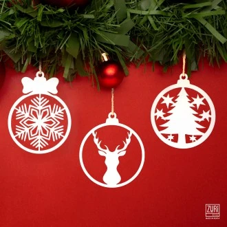 Zuri Christmas Ornaments - Set of 3 - Made in Kenya