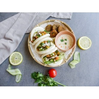 World of Flavours Oriental Two Tier Bamboo Steamer and Lid, 25.5cm