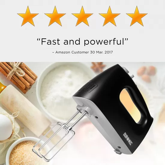 Shop quality Duronic Electric Hand Mixer Set 400 Watts -Black ( Includes 2 X Metal Beaters , 2 X Metal Dough Hooks, 1 X Whisk + Storage Box & 1 YR Warranty ) in Kenya from vituzote.com Shop in-store or online and get countrywide delivery!