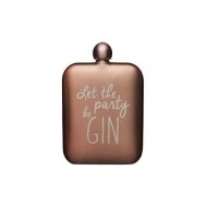 BarCraft Stainless Steel Pink Hip Flask Let The Party Be Gin, 75ml