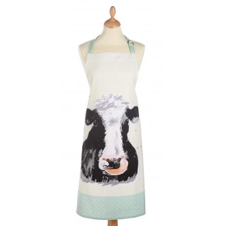 Kitchen Craft 'Farmyard Animals' Adjustable 100% Cotton Printed Cooking Apron - Cream / Sage Green