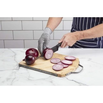 Master Class Cut Resistant Kitchen Safety Glove for Food Preparation, Grey, One Size Fits Most