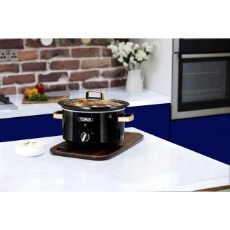 Tower Stainless Steel Slow Cooker 3.5 Litre, 210 Watts, Black and Rose Gold