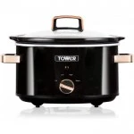 Tower Stainless Steel Slow Cooker 3.5 Litre, 210 Watts, Black and Rose Gold