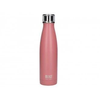 BUILT Perfect Seal Insulated Stainless Steel Thermal Flask/ Water Bottle with Leakproof Cap, Pink, 480 ml