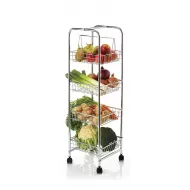 Kitchen Craft Chrome Plated Four Tier Trolley