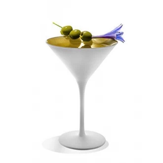 Stolzle Crystal Gold & White Cocktail Glass, 240 ML, Sold Per Piece (Made in Germany) - High Resistance to Breakage