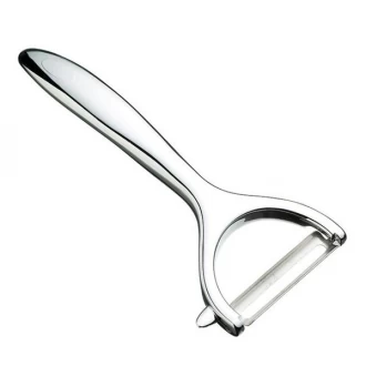 Master Class Diecast Y Shaped Swivel Peeler, Silver Stainless Steel Blade