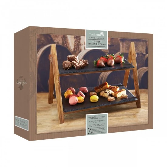 Shop quality Artesà Acacia Wood and Slate Two Tier Serving Stand, 40 x 30 x 25 cm in Kenya from vituzote.com Shop in-store or online and get countrywide delivery!