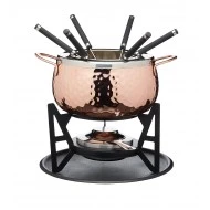 Artesa Fondue Copper Set ( Includes copper finish pot, metal rack, diffuser + 6 Forks + 1Diffuser)