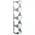 BarCraft Wall Mounted 4-Bottle Wine Rack, Stainless Steel