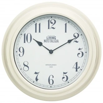 Living Nostalgia Analogue Wall Clock, Antique Cream, 25.5 cm (10 inch)