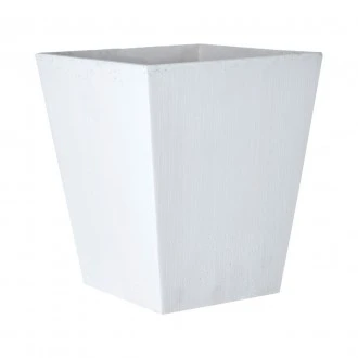 Premier Large Square White Tapered Polyresin Vase, 27cm height