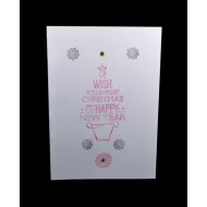 Pink Elephant Christmas and Happy New Year Card - Assorted Designs ( Medium White)