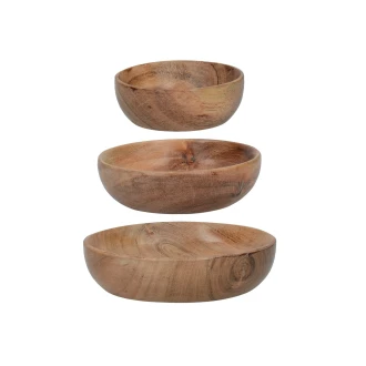Artesa Naturals Set Of 3 Wooden Mini Bowls