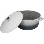 Master Class Large Casserole Dish with Lid, Lightweight Cast Aluminium, Induction Hob and Oven Safe, Ombre Grey, 5 Litre/28 cm